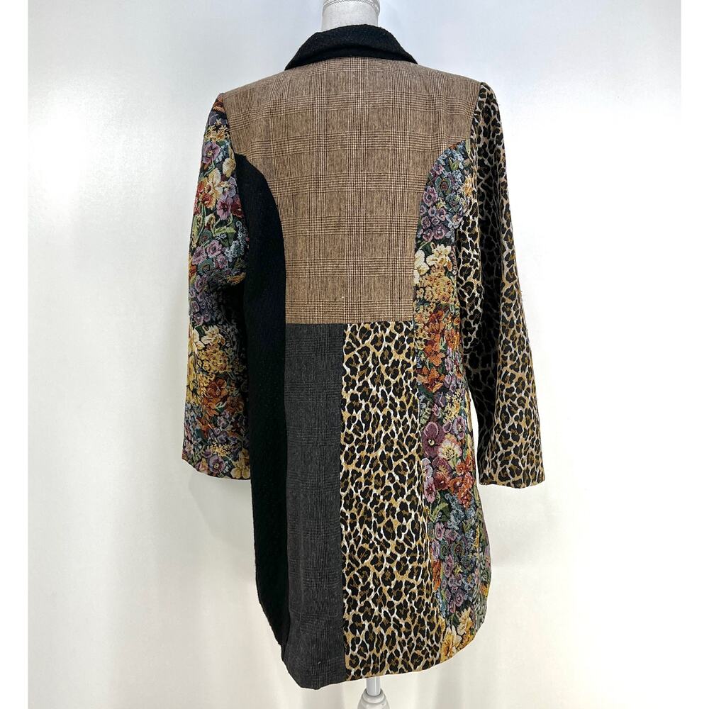 Paparazzi Patchwork Coat Leopard Print Jacquard F… - image 8